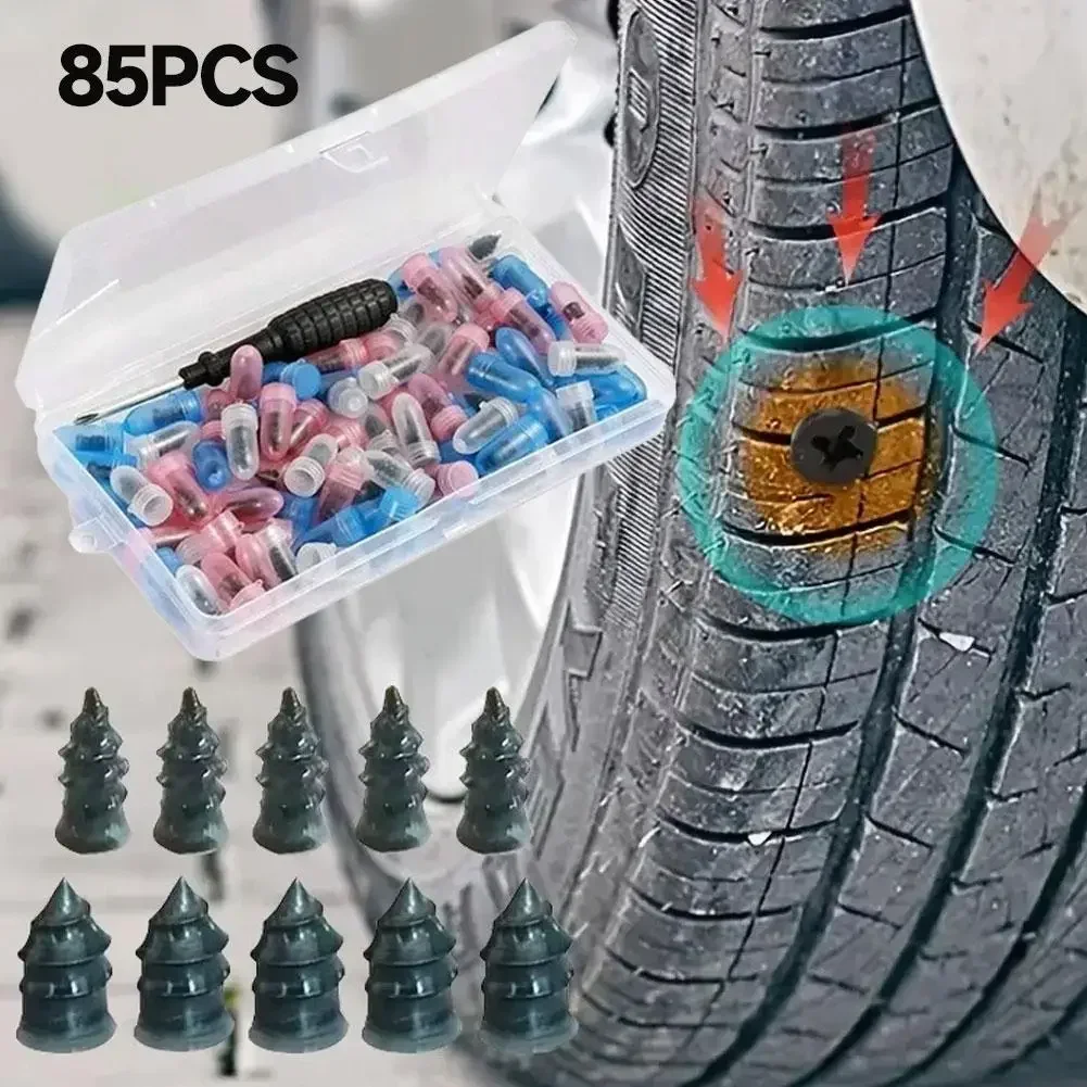 타이어용 고무 못, 오토바이 펑크 수리 키트 (드라이버 포함), 진공 타이어 고무 못, 타이어 수리 도구