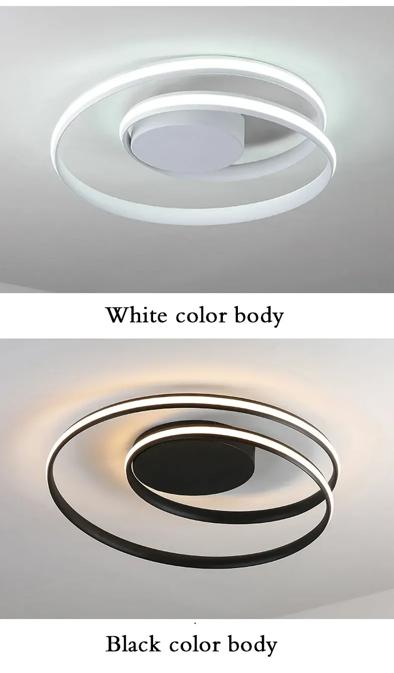 New Arrival Acrylic Ceiling Lights LED Lamp For Living Room Bedroom Study Room White black color surface mounted Ceiling Lamp S3ef414aab695424ab9baa849ea94c1524