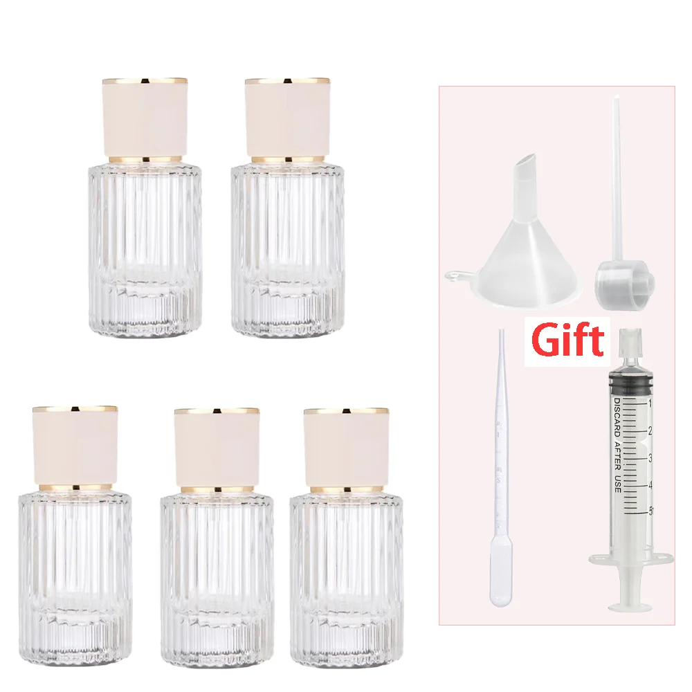 

5Pcs 30ml/50ML High-grade Glass Spray Perfume Bottle Portable Travel Reusable Perfume Bottle Set Bottles Cosmetics Perfumes Mist