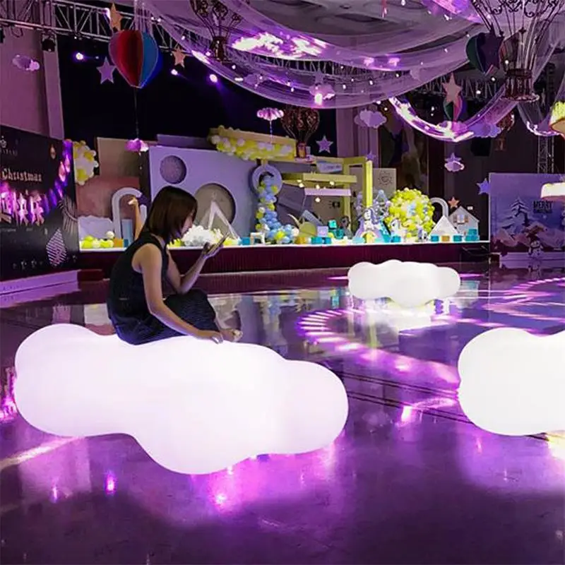 Новая светодиодная мебель для бара, для ночного клуба, светящееся облако, регулируемая скамейка для смены обуви, водонепроницаемый диван для салона