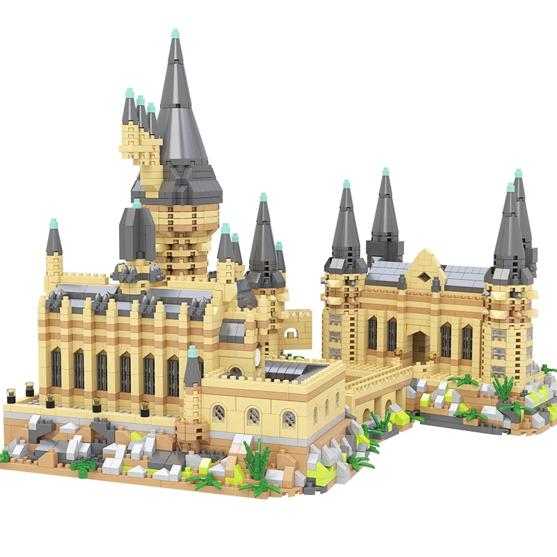 창의적인 중세 성 MOC 블록 다이아몬드 벽돌 세트, 매직 스쿨 모델, 성인 및 어린이 크리스마스 선물, DIY 플라스틱 장난감