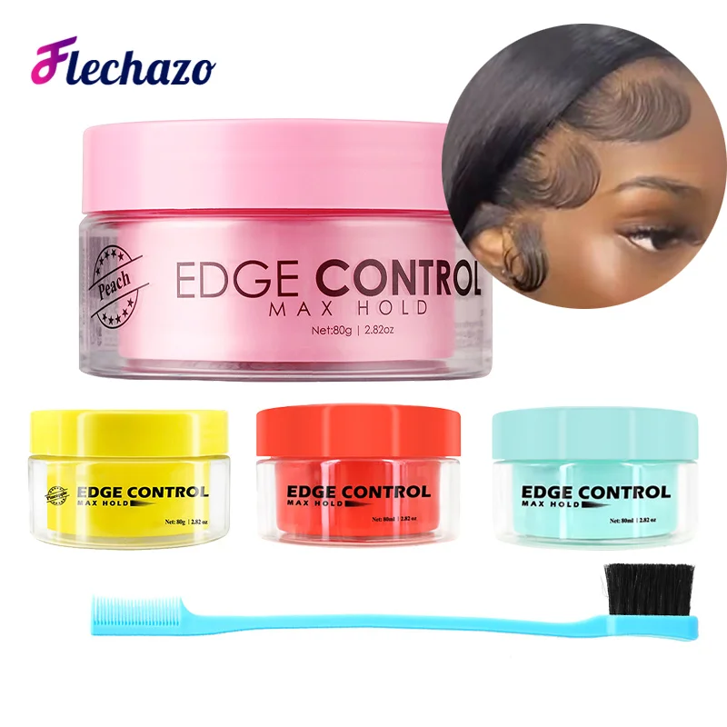 Black Hair Edge Control Cream Gel Baby Hair Super Sleek Max Hold Long Lasting Waterproof Hair Oil Wax Black Girls Acconciatura 90G