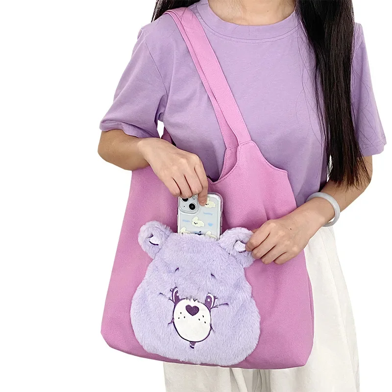 Genuine Carebears Cute Plush Bear Avatar Canvas Large Capacity