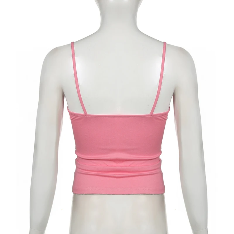 Camisola rosa con cuello estampado de leopardo Y2K para mujer, sin mangas, de punto, linda y sexy, top corto de verano, chaleco informal para mujer, conjuntos