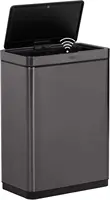 Elite Stainless Steel Sensor Trash Can for Home and Kitchen, Batteries Included, 12.4 Gallon, Charcoal, for Home/Kitc 1