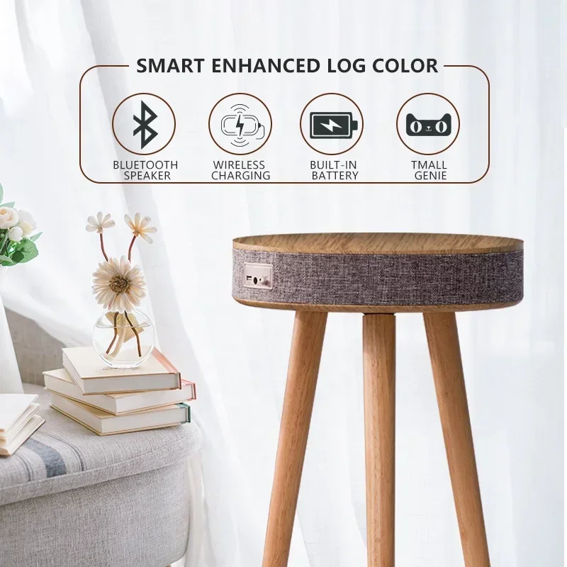 Creative Smart Coffee Table With HIFI Bluetooth Speaker Wireless Charging Nordic Style Living Room Side Table With Stereo Audio bluetooth speaker audio speakers