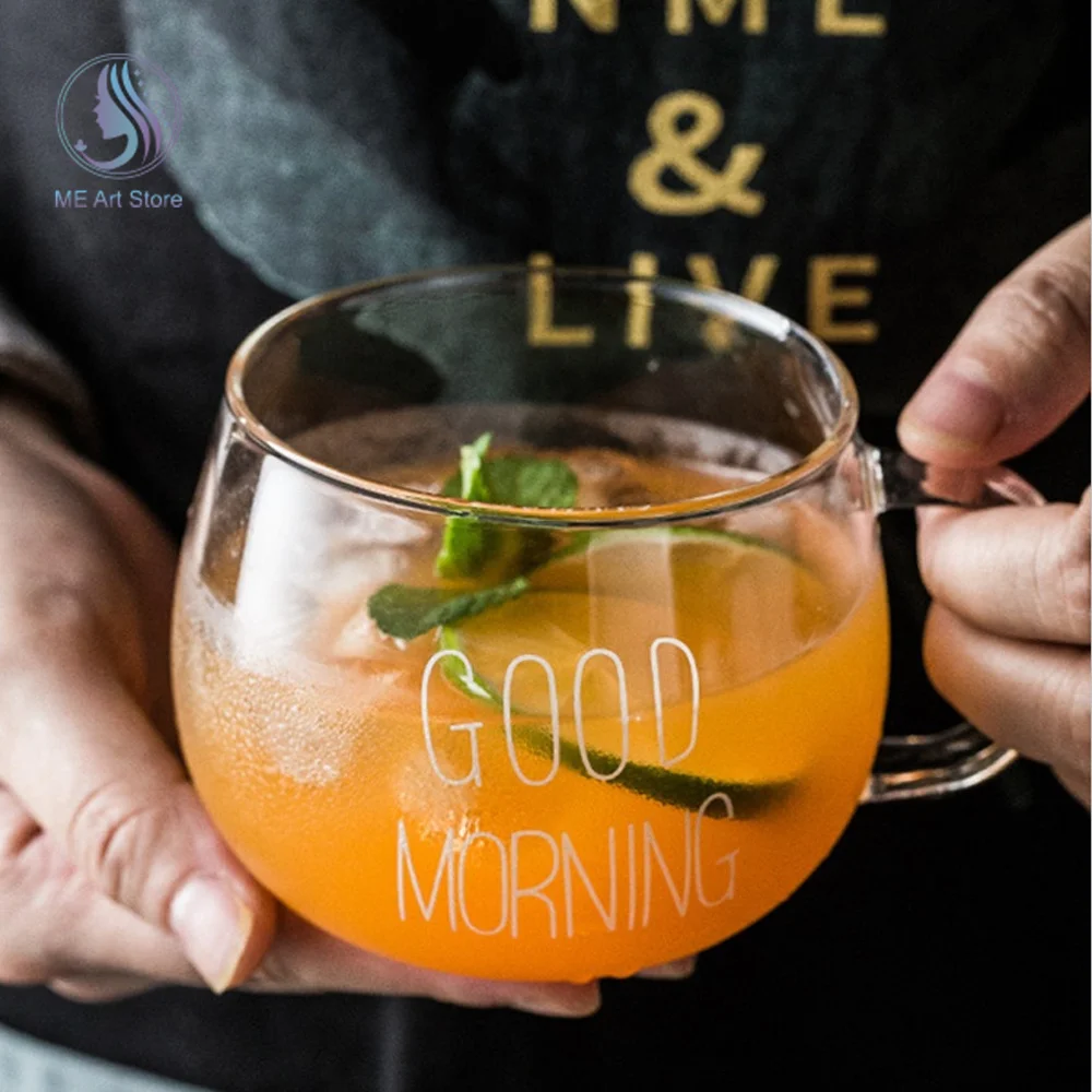 كوب زجاجي ( Good morning )