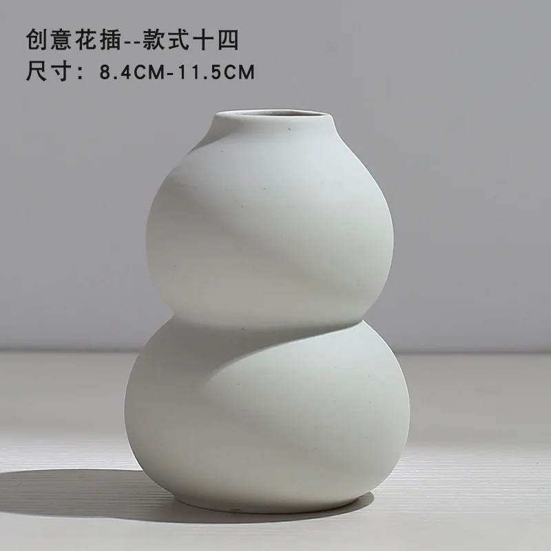 Ceramic Vase Flower Arrangement Dried Flowers Nordic Style Ins Simple Creative Hydroponic Flower Set Living Room Home Decoration 5