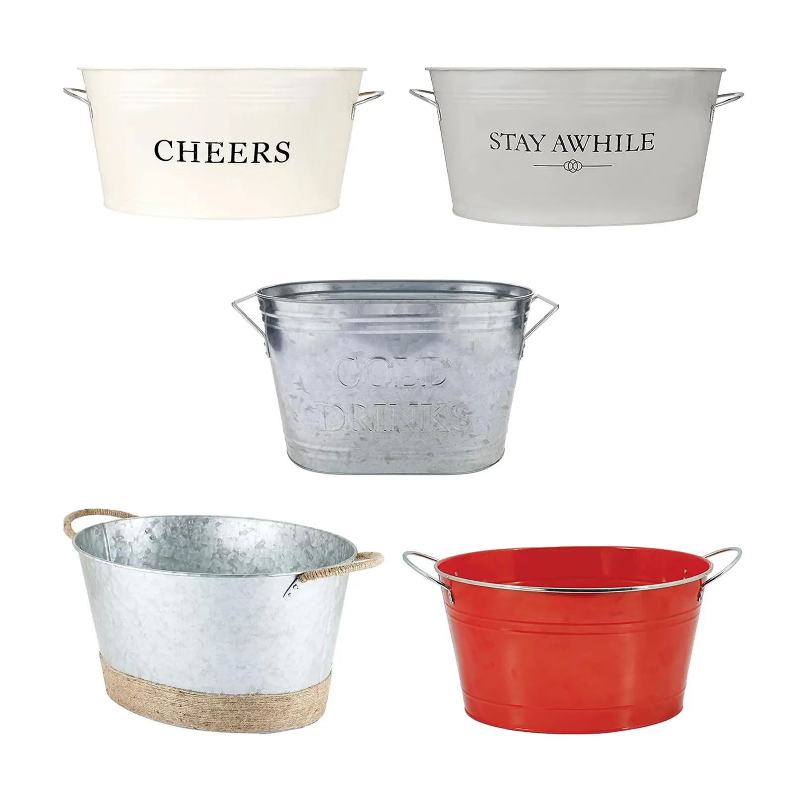 

Ice Bucket Solid Wine Tub Easy Clean Oval Storage Tub Drink Cooler Bucket for Valentine's Day Home Use Party Champing Bar
