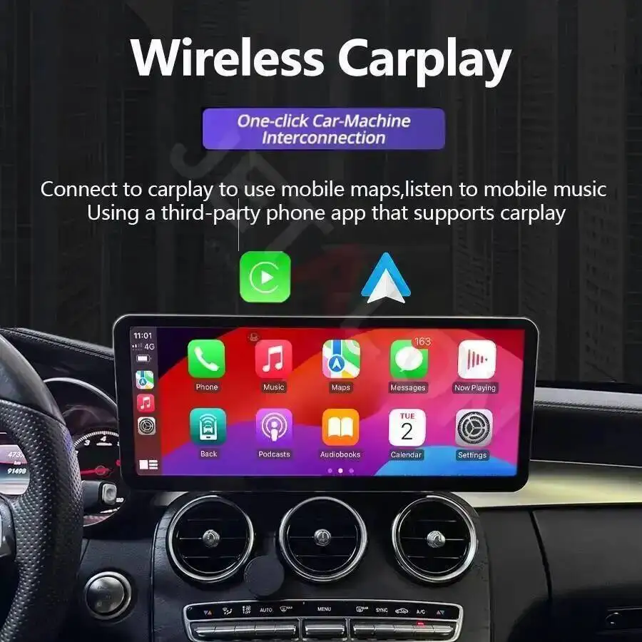Unidad principal de pantalla ultrafina para Mercedes Benz ML GL GLE GLS W166 X166 2012-2019 Android Auto Carplay navegación GPS estéreo 4