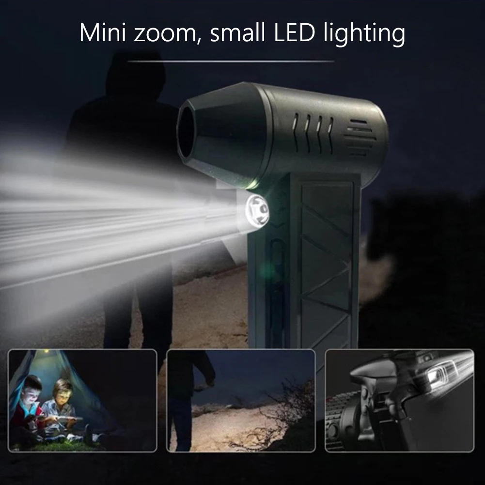 Mini  Fan Rechargeable Electric Air Duster with Light Air Blower Violent Blower for Computer Keyboard Outdoors Car Home