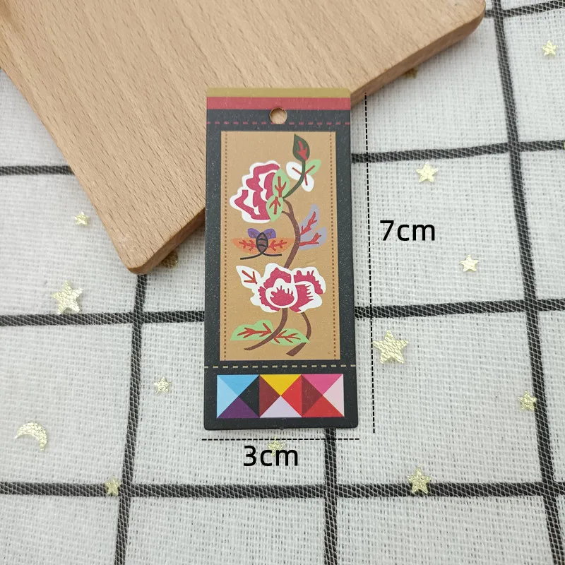 꽃 걸이 태그 종이 카드 가격 라벨, 새해 메리 크리스마스 선물 포장 장식, 사탕 쿠키 포장, 파티 용품, 3x7cm