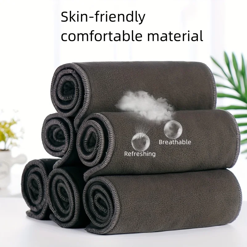 BIAI 1pc/3pcs/5pcs Five-layer Washable Bamboo Charcoal Diaper Resuable Adult Insert Diaper Durable Breathable Old Man of Diapers 5