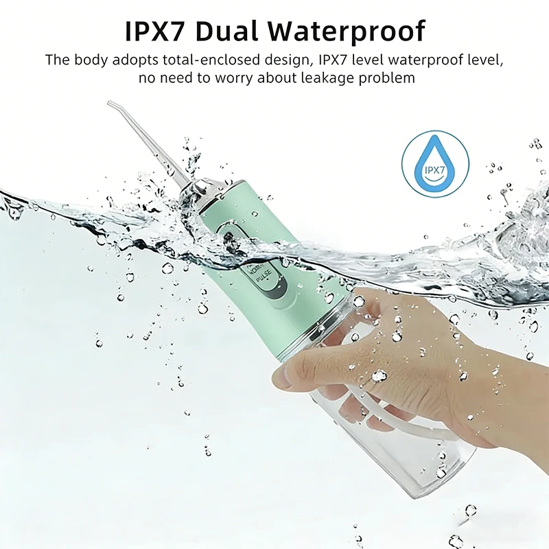 2026 Wasser-Munddusche mit Ultraschall-Luftstrahl, IPX7 Wasserdicht, Mundspülgerät, Zahnseide-Ersatz, Irrigator – Detail 2