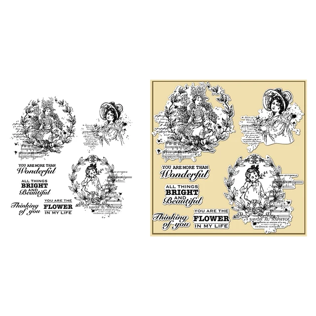 Mangocraft Gyönyörű Lányok Virágban Koszorú Tiszta Bélyegek Dekorációhoz Diy Scrapbooking Silikon Papírkártyák Albumok - Image 3