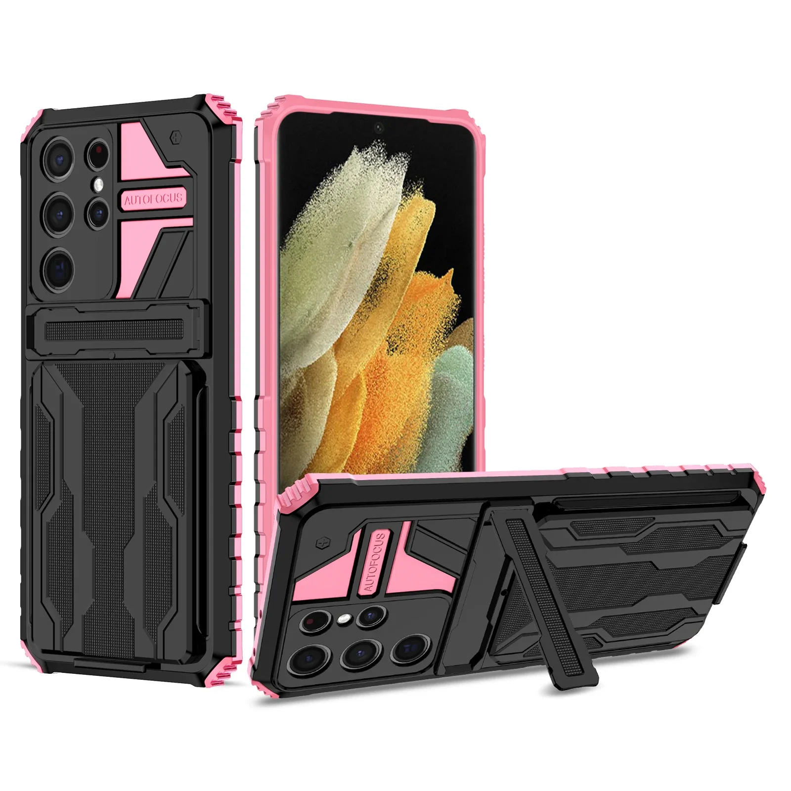thumbnail image 1 of Funda con tapa para tarjeta de cartera para Samsung Galaxy S24 Ultra S23 S23 FE Note 20 Ultra A15 A54 A05S, soporte híbrido protector, carcasa dura, 1 of 5