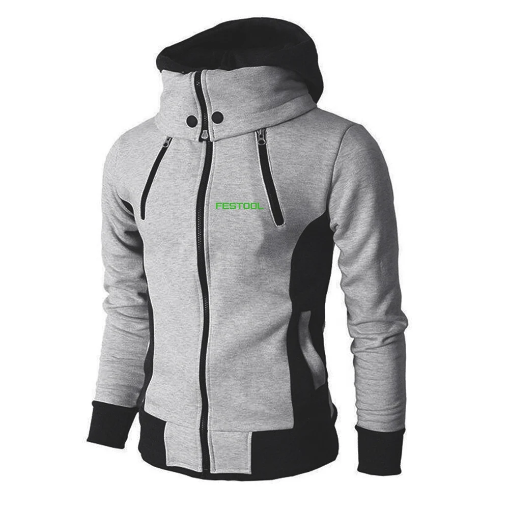 Festool Tools 2023 New Men Harajuku Hoodie High-quality Three-color Zipper Style Leisure Causal Comfortable Coat Streetwear