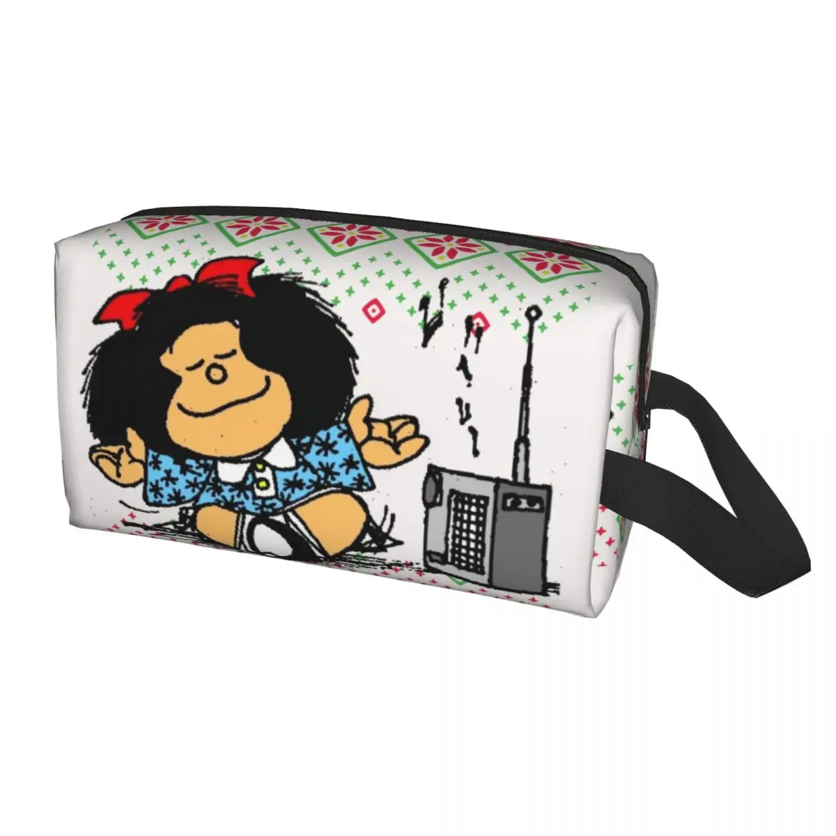 

Travel Cartoon Mafalda Christmas Toiletry Bag Comic Humor Colorful Cosmetic Makeup Organizer Women Beauty Storage Dopp Kit Case