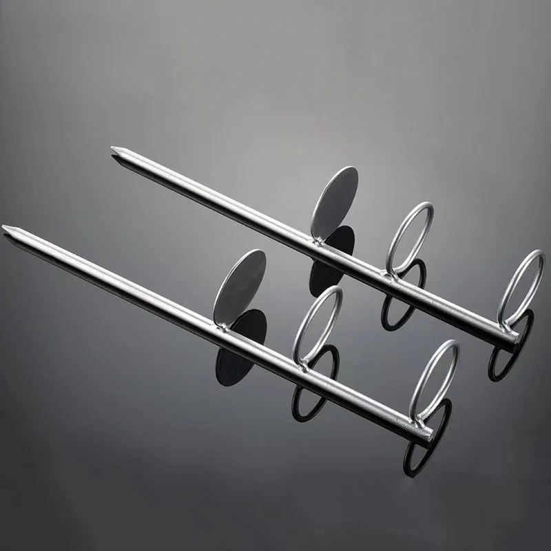 Fishing Rod Ground Holder Stainless Steel Adjustable Inserts Simple Bracket Fishing Accessories To Insert Metal Double Ring fishing accessories fishing rod holder