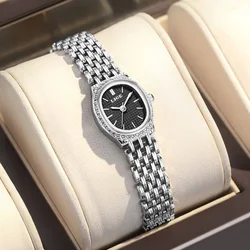Luxury Women's Gold Stainless Steel Bracelet Watch (Black)