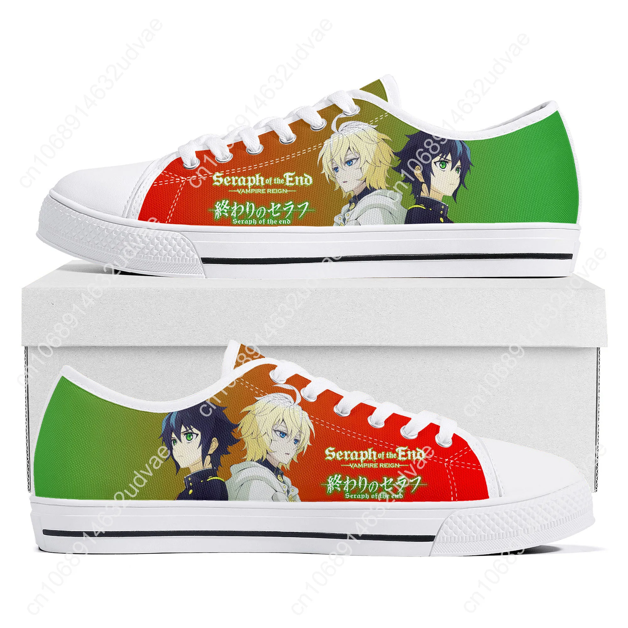 Seraph Of The End Hyakuya Low Top Sneakers High Quality Mens Womens Teenager Canvas Sneaker Couple Casual Shoes Custom Shoe