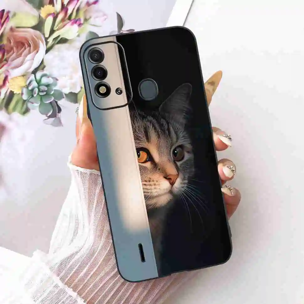 Colorful Cartoon Design Soft TPU Shockproof Black Phone Case Bumper Cover