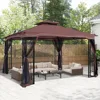 Outdoor Patio Gazebo - Porch Gazebo with Polyester Roof & Breathable Netting, Best for Garden, Lawn, Backyard Deck 1