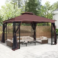 Outdoor Patio Gazebo - Porch Gazebo with Polyester Roof & Breathable Netting, Best for Garden, Lawn, Backyard Deck 1