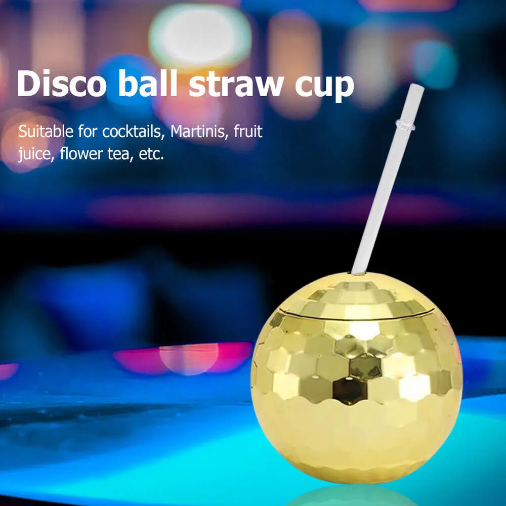 Disco Ball Cups with Straw