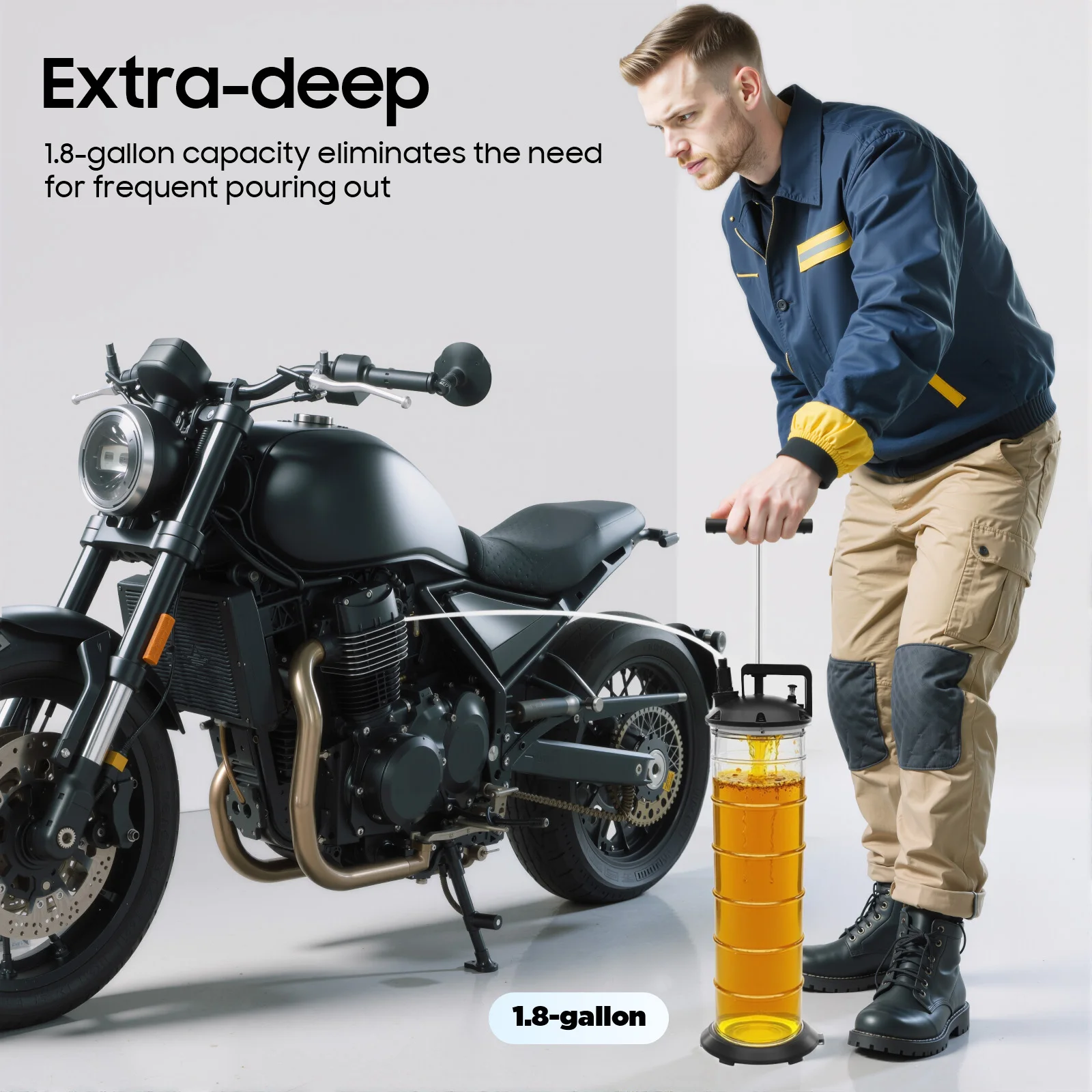 6,8L Manueller Ölextraktor, 2,32kg PP Flüssigkeitsextraktionspumpe mit 4 Schläuchen für Auto-, Motorrad- und Bootwartung – Detail 6