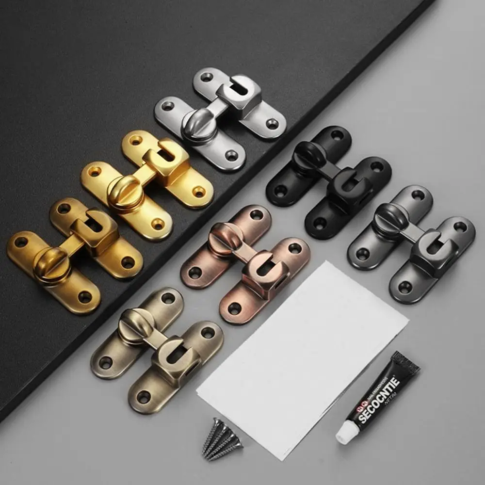 

90°/180° Anti-theft Buckle New Zinc Alloy No Punching Door Buckle Dual Purpose Anti-theft Sliding Door Latch Door