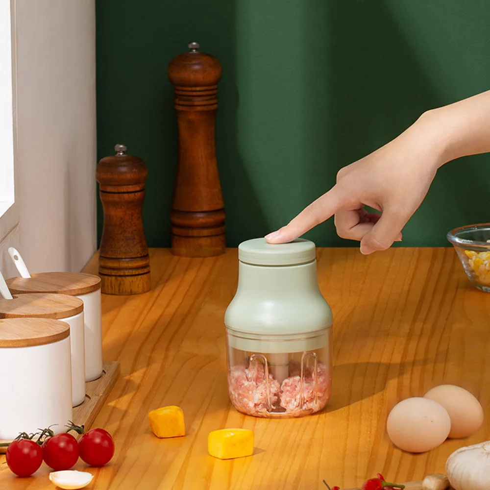 USB Rechargeable Electric Vegetable Cutter,Kitchen Tools Slicer Fruit Chopper Garlic Crusher Press Meat Grinder Potato Masher