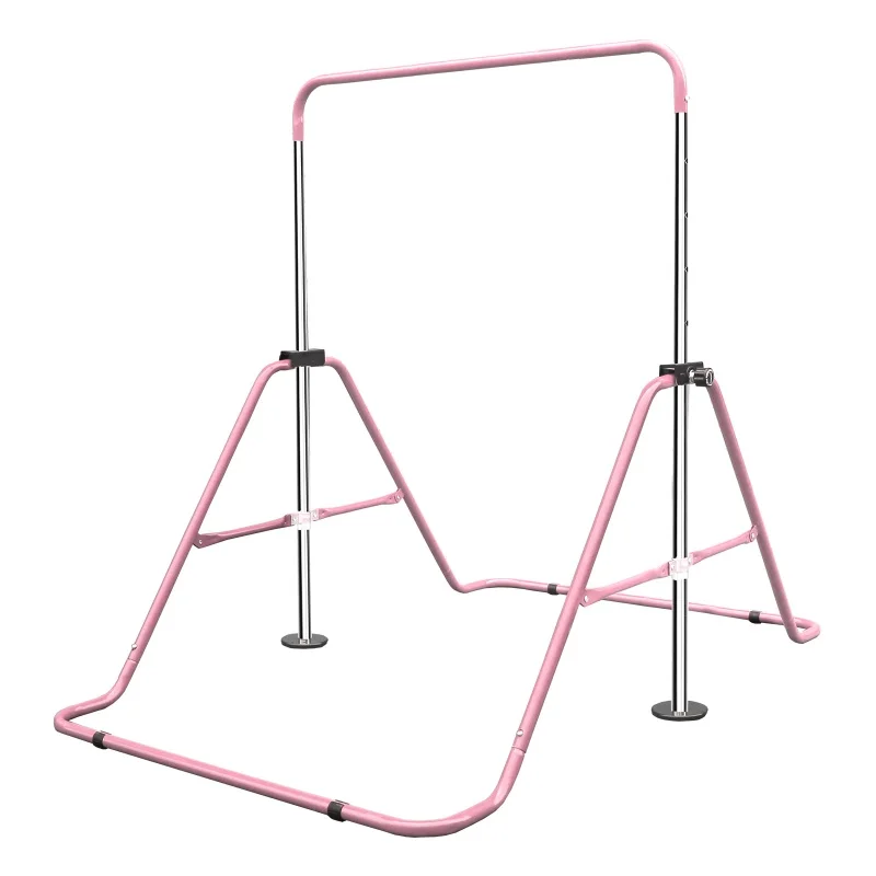 Pink Multi-Functional Adjustable Height Children's Horizontal Gymnastic Bar with Bear Rings – Detail 6