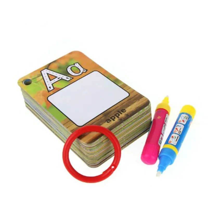 Coolplay Water Drawing Card 26 Alphabet Coloring Book & 2 Magic Pen Letter Card Painting Board Educational Toys for Kids }