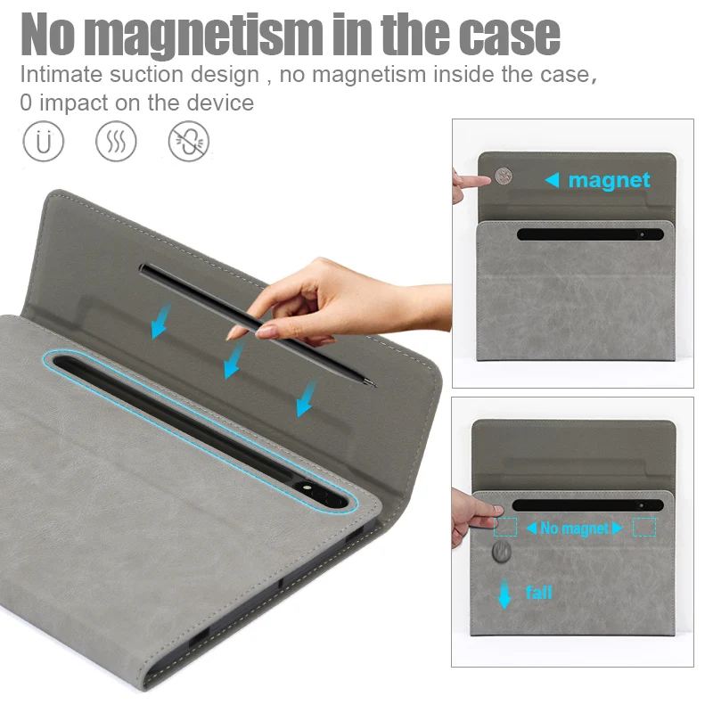 Ardissi Tablet Estande Case para Samsung Galaxy Tab s8 Plus s7 fe s6 Lite Funda Capa do Livro Capa Capa de Couro do Plutônio Microfibra - Imagem 3