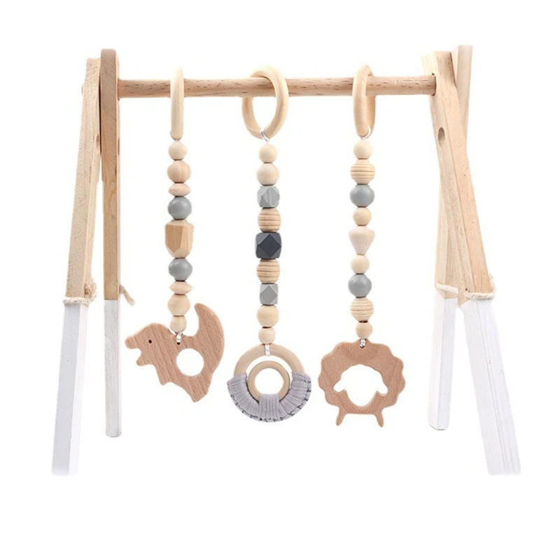 Baby Play Gym Frame Hanging Toys Crib Stroller Mobile Rattle Wooden Rattle Toys Newborn Fitness Rack Educational Toy 1 Set 3437790 baby toys,musical hanging toys