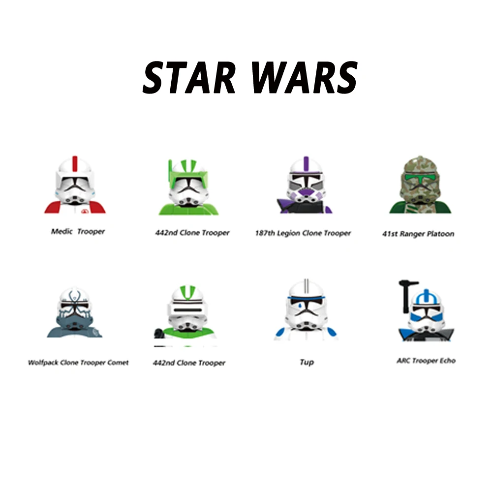 X0344 Arc Clone Trooper Echo Building Blocks Wolfpack Comet Bricks Tup
