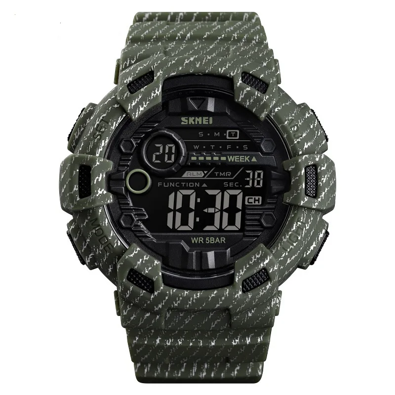 New Camo Men Sports Watch Fashion Waterproof Digital Movement Wristwatch Teenagers Outdoor Multifunction Watches