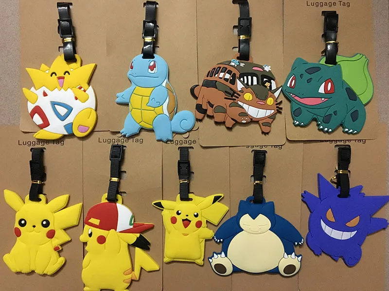 

Anime Figures Pokmon Luggage Tag Pokemon Series Cartoon Children Boarding Tag Pikachu Model Travel Checking Tag Toys Gifts