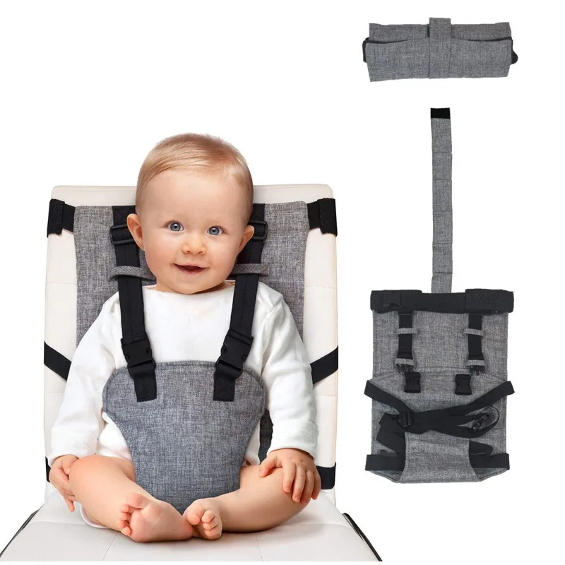 

Baby Portable High Chair Travel Harness Seat for Toddler Feeding Safety Washable Cloth Harness Adjustable Straps Shoulder Belt