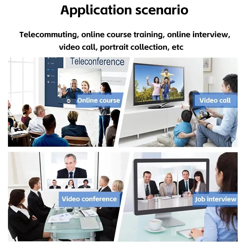 PC Webcam Camera 1080P HD Computer USB Built In Microphone Network For Work With Tripod