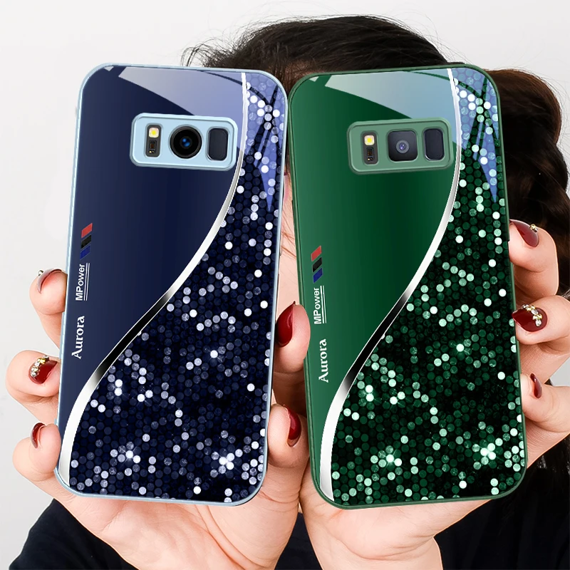 Sleek Silver Metal Curve Glass Phone Case