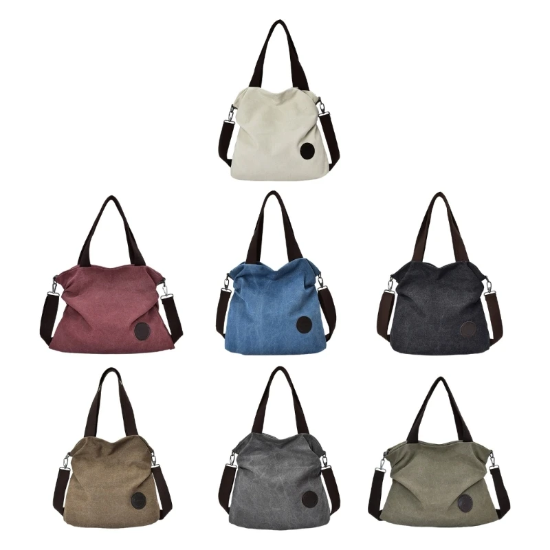 

Canvas Handbag Shoulder Bags Women's Stylish Top Handle Bag for Various Occasions