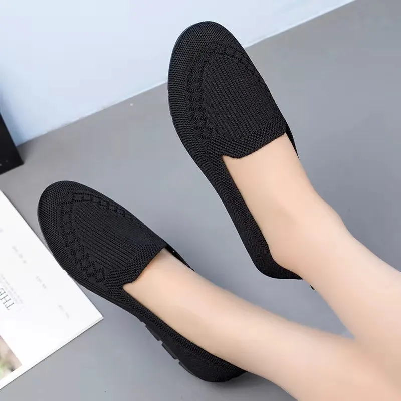 Casual Shoes Women Summer Mesh Breathable Flat Ladies Shoes Comfort Light Sock Sneakers Women Slip on Loafers Zapatillas Mujer