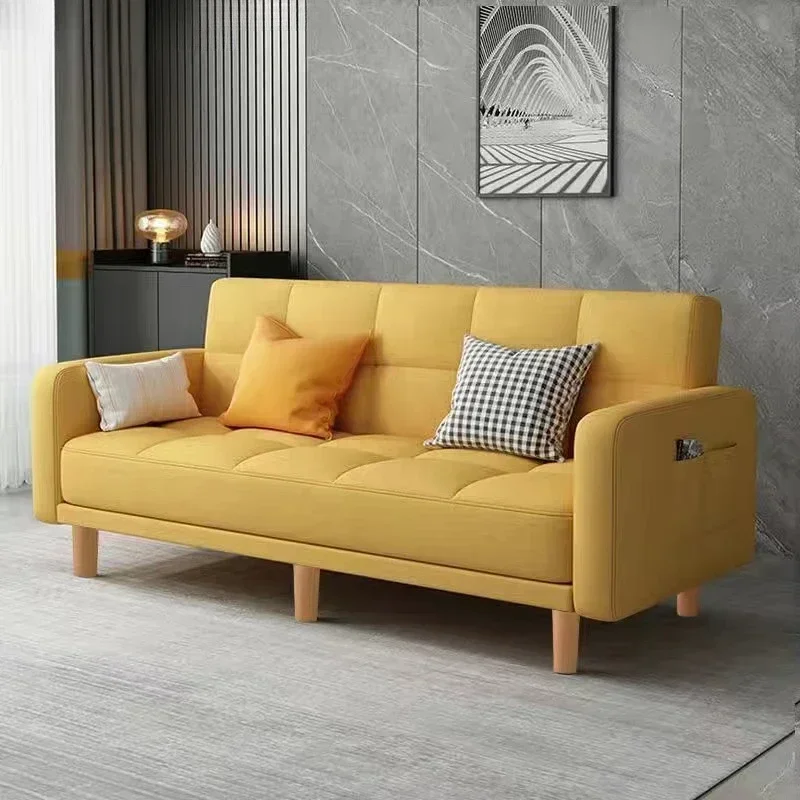 Sofa living room Small apartment rental room Folding sofa bed Single double bedroom Simple modern apartment Fabric sofa - Image 4