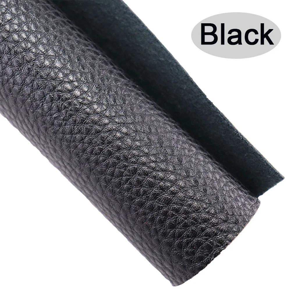 Description Picture 2 of item30cmx132cm Black Litchi Weave Diamond Textured Smooth Soft Faux Synthetic Leather Fabric For Wedding Decoration DIY Craft MH001