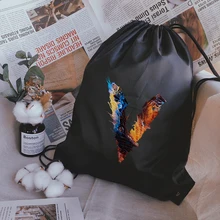 

Drawstring Bag Creative Letter Print Childrens School Backpack Men Sport Bags Women Yoga Bag Customize Backpack Bookbag
