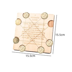 Enigmatic Penny Puzzle Brain Teasers - Engaging IQ Challenge Logic Game and Educational Gift (7 Penny Puzzle)