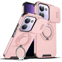 Duty Rugged Armor Magnetic Bracket Slide Camera Protection Case with PC Cover for Redmi A5 4G (171mm) (LK pink)