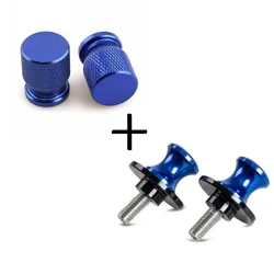 CNC 6MM Motorcycle Swingarm Spools Slider Stand Bolts (Blue  Blue)